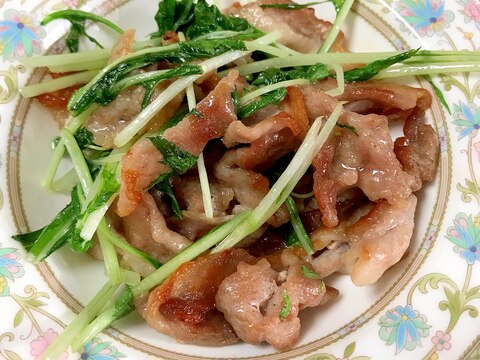 豚肉と水菜の炒め物～鶏がらスープの素